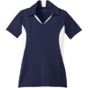 Custom Sport-Tek Womens Side Blocked Micropique Sport-Wick Polo. True Navy Blue/White