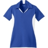 Custom Sport-Tek Womens Side Blocked Micropique Sport-Wick Polo. True Royal Blue/White