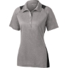 Custom Sport-Tek Womens Heather Colorblock Contender Polo. Vintage Heather Gray/Black