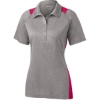 Custom Sport-Tek Womens Heather Colorblock Contender Polo. Vnt He/Pink Rs