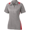 Custom Sport-Tek Womens Heather Colorblock Contender Polo. Vintage Heather Gray/True Red