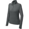 Custom Sport-Tek Womens Sport-Wick Stretch 1/4-Zip Pullover. Charcoal Gray Heather