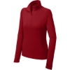Custom Sport-Tek Womens Sport-Wick Stretch 1/4-Zip Pullover. Deep Red