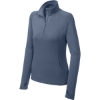 Custom Sport-Tek Womens Sport-Wick Stretch 1/4-Zip Pullover. True Navy Heather Blue