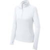 Custom Sport-Tek Womens Sport-Wick Stretch 1/4-Zip Pullover. White