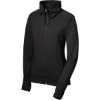 Custom Sport-Tek Womens Sport-Wick Stretch Full-Zip Jacket. Black