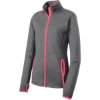 Custom Sport-Tek Womens Sport-Wick Stretch Contrast Full-Zip Jacket. CGH/Hot Coral