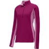 Custom Sport-Tek Womens Sport-Wick Stretch Contrast 1/4-Zip Pullover. Pink Rush/PkRH