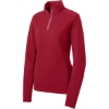 Custom Sport-Tek Womens Sport-Wick Textured 1/4-Zip Pullover. Deep Red