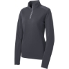 Custom Sport-Tek Womens Sport-Wick Textured 1/4-Zip Pullover. Iron Grey