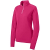 Custom Sport-Tek Womens Sport-Wick Textured 1/4-Zip Pullover. Pink Raspberry