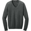 Custom Port Authority Womens Easy Care V-Neck Sweater Charcoal Heather Gray