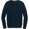 Custom Port Authority Womens Easy Care V-Neck Sweater River Blue Navy