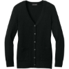 Custom Port Authority Womens Easy Care Button-Up Cardigan Sweater Deep Black