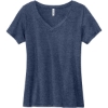Custom Volunteer Knitwear Womens Daily V-Neck Tee Heather Navy Blue