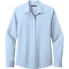 Custom Port Authority Womens Long Sleeve Performance Staff Shirt Cloud Blue