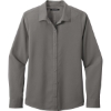Custom Port Authority Womens Long Sleeve Performance Staff Shirt Graphite Gray