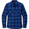 Custom Port Authority Womens Plaid Flannel Shirt Royal Blue/Black Open Plaid
