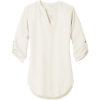 Custom Port Authority Womens 3/4-Sleeve Tunic Blouse. Ivory Chiffon White