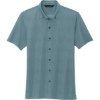 Custom Mercer+Mettle Stretch Pique Full-Button Polo Parisian Blue Heather