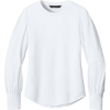 Custom Mercer+Mettle Womens Stretch Jersey Long Sleeve Blouson Top White