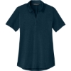 Custom Mercer+Mettle Womens Recharge Jersey Polo Insignia Blue Heather