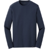 Custom New Era Heritage Blend Long Sleeve Crew Tee. True Navy Blue