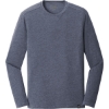 Custom New Era Heritage Blend Long Sleeve Crew Tee. True Navy Blue Heather