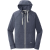 Custom New Era Sueded Cotton Blend Full-Zip Hoodie. True Navy Heather Blue