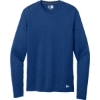 Custom New Era Series Performance Long Sleeve Crew Tee. Royal Blue