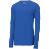 Custom Nike Dri-FIT Cotton/Poly Long Sleeve Tee. Rush Blue