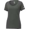 Custom Nike Womens Dri-FIT Cotton/Poly Scoop Neck Tee. Anthracite Gray