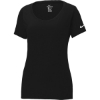 Custom Nike Womens Dri-FIT Cotton/Poly Scoop Neck Tee. Black
