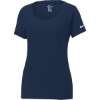 Custom Nike Womens Dri-FIT Cotton/Poly Scoop Neck Tee. College Navy Blue