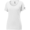 Custom Nike Womens Dri-FIT Cotton/Poly Scoop Neck Tee. White