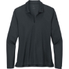 Custom Nike Womens Dri-FIT Micro Pique 2.0 Long Sleeve Polo Anthracite Gray