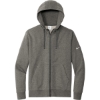 Custom Nike Club Fleece Sleeve Swoosh Full-Zip Hoodie Charcoal Heather Gray