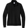 Custom Nike Womens Club Fleece Sleeve Swoosh 1/2-Zip Black