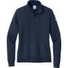 Custom Nike Womens Club Fleece Sleeve Swoosh 1/2-Zip Midnight Navy Blue