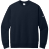 Custom Nike Club Fleece Sleeve Swoosh Crew Midnight Navy Blue