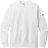 Custom Nike Club Fleece Sleeve Swoosh Crew White