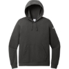 Custom Nike Womens Club Fleece Sleeve Swoosh Pullover Hoodie Anthracite Gray