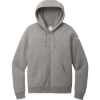 Custom Nike Womens Club Fleece Sleeve Swoosh Full-Zip Hoodie Charcoal Heather Gray