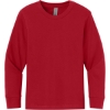 Custom Next Level Apparel Youth Cotton Long Sleeve Tee Red