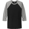 Custom Next Level Apparel Adult Tri-Blend 3/4-Sleeve Raglan Tee. Prem Heather Gray/VTG Black