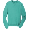 Custom Port & Co Beach Wash Garment-Dyed Crewneck Sweatshirt Peacock Green