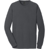 Custom Port & Co Beach Wash Garment-Dyed Long Sleeve Tee Coal Gray