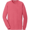 Custom Port & Co Beach Wash Garment-Dyed Long Sleeve Tee Fruit Punch Red