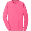 Custom Port & Co Beach Wash Garment-Dyed Long Sleeve Tee Neon Pink