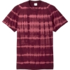 Custom Port & Co Allover Stripe Tie-Dye Tee Merlot Red/Burgundy Red